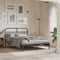 vidaXL - Bedframe - met - hoofdbord - metaal - zwart - 140x200 - cm