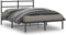 vidaXL - Bedframe - met - hoofdbord - metaal - zwart - 140x200 - cm