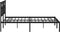 vidaXL - Bedframe - met - hoofdbord - metaal - zwart - 140x200 - cm