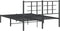 vidaXL - Bedframe - met - hoofdbord - metaal - zwart - 140x200 - cm