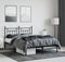 vidaXL - Bedframe - met - hoofdbord - metaal - zwart - 140x200 - cm
