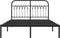 vidaXL - Bedframe - met - hoofdbord - metaal - zwart - 140x200 - cm