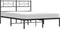 vidaXL - Bedframe - met - hoofdbord - metaal - zwart - 140x200 - cm