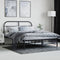 vidaXL - Bedframe - met - hoofdbord - metaal - zwart - 140x200 - cm