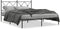 vidaXL - Bedframe - met - hoofdbord - metaal - zwart - 150x200 - cm