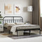vidaXL - Bedframe - met - hoofdbord - metaal - zwart - 150x200 - cm
