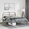vidaXL - Bedframe - met - hoofdbord - metaal - zwart - 150x200 - cm