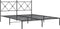 vidaXL - Bedframe - met - hoofdbord - metaal - zwart - 150x200 - cm