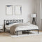 vidaXL - Bedframe - met - hoofdbord - metaal - zwart - 150x200 - cm