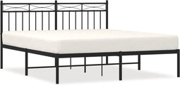 vidaXL - Bedframe - met - hoofdbord - metaal - zwart - 160x200 - cm