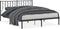 vidaXL - Bedframe - met - hoofdbord - metaal - zwart - 160x200 - cm