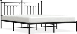 vidaXL - Bedframe - met - hoofdbord - metaal - zwart - 160x200 - cm