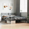 vidaXL - Bedframe - met - hoofdbord - metaal - zwart - 160x200 - cm