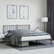 vidaXL - Bedframe - met - hoofdbord - metaal - zwart - 160x200 - cm