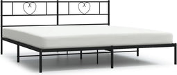 vidaXL - Bedframe - met - hoofdbord - metaal - zwart - 180x200 - cm