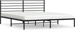 vidaXL - Bedframe - met - hoofdbord - metaal - zwart - 180x200 - cm