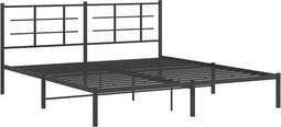 vidaXL - Bedframe - met - hoofdbord - metaal - zwart - 180x200 - cm