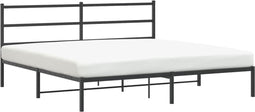 vidaXL - Bedframe - met - hoofdbord - metaal - zwart - 180x200 - cm