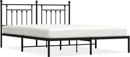 vidaXL - Bedframe - met - hoofdbord - metaal - zwart - 180x200 - cm