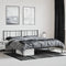 vidaXL - Bedframe - met - hoofdbord - metaal - zwart - 180x200 - cm