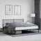 vidaXL - Bedframe - met - hoofdbord - metaal - zwart - 180x200 - cm