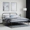 vidaXL - Bedframe - met - hoofdbord - metaal - zwart - 180x200 - cm