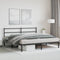 vidaXL - Bedframe - met - hoofdbord - metaal - zwart - 180x200 - cm