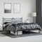 vidaXL - Bedframe - met - hoofdbord - metaal - zwart - 180x200 - cm