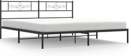 vidaXL - Bedframe - met - hoofdbord - metaal - zwart - 183x213 - cm