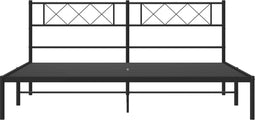 vidaXL - Bedframe - met - hoofdbord - metaal - zwart - 183x213 - cm