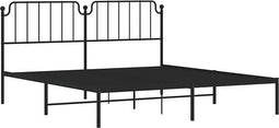 vidaXL - Bedframe - met - hoofdbord - metaal - zwart - 183x213 - cm