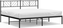 vidaXL - Bedframe - met - hoofdbord - metaal - zwart - 183x213 - cm