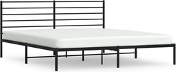 vidaXL - Bedframe - met - hoofdbord - metaal - zwart - 183x213 - cm
