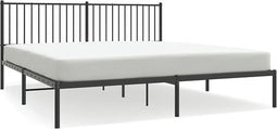 vidaXL - Bedframe - met - hoofdbord - metaal - zwart - 183x213 - cm