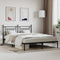 vidaXL - Bedframe - met - hoofdbord - metaal - zwart - 183x213 - cm