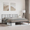 vidaXL - Bedframe - met - hoofdbord - metaal - zwart - 183x213 - cm