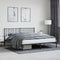 vidaXL - Bedframe - met - hoofdbord - metaal - zwart - 183x213 - cm