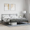 vidaXL - Bedframe - met - hoofdbord - metaal - zwart - 183x213 - cm