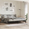 vidaXL - Bedframe - met - hoofdbord - metaal - zwart - 183x213 - cm