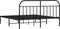 vidaXL - Bedframe - met - hoofdbord - metaal - zwart - 183x213 - cm