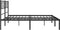vidaXL - Bedframe - met - hoofdbord - metaal - zwart - 183x213 - cm