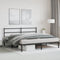 vidaXL - Bedframe - met - hoofdbord - metaal - zwart - 183x213 - cm