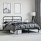 vidaXL - Bedframe - met - hoofdbord - metaal - zwart - 183x213 - cm