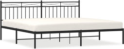 vidaXL - Bedframe - met - hoofdbord - metaal - zwart - 193x203 - cm