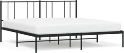 vidaXL - Bedframe - met - hoofdbord - metaal - zwart - 193x203 - cm