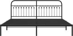 vidaXL - Bedframe - met - hoofdbord - metaal - zwart - 193x203 - cm