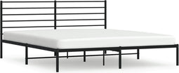 vidaXL - Bedframe - met - hoofdbord - metaal - zwart - 193x203 - cm