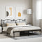 vidaXL - Bedframe - met - hoofdbord - metaal - zwart - 193x203 - cm