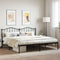 vidaXL - Bedframe - met - hoofdbord - metaal - zwart - 193x203 - cm