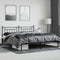 vidaXL - Bedframe - met - hoofdbord - metaal - zwart - 193x203 - cm